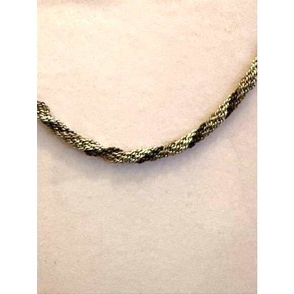 Vintage Christian Dior Tri-Color Twist Plated Gold Beautiful Necklace! Gorgeous! - Picture 8 of 9